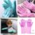 Pair of Silicone Washing Full Finger Gloves For Home & Kitchen (Random Colors)